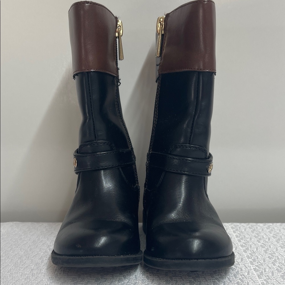 Michael Michael Kors Black and Brown Leather Emma Derby Boots Size 6 - Picture 5 of 6